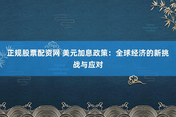 正规股票配资网 美元加息政策：全球经济的新挑战与应对