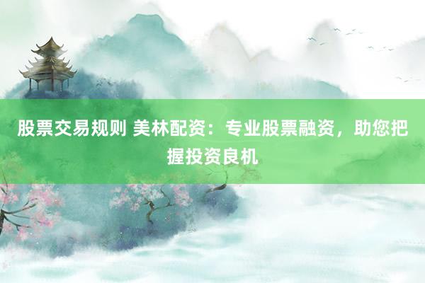 股票交易规则 美林配资：专业股票融资，助您把握投资良机