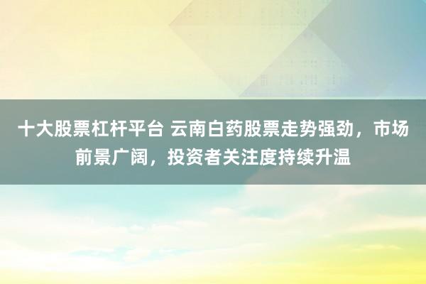 十大股票杠杆平台 云南白药股票走势强劲，市场前景广阔，投资者关注度持续升温