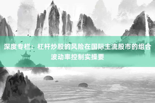 深度专栏：杠杆炒股的风险在国际主流股市的组合波动率控制实操要