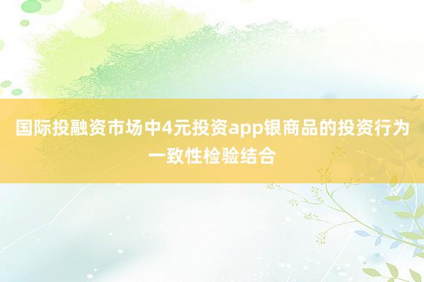 国际投融资市场中4元投资app银商品的投资行为一致性检验结合